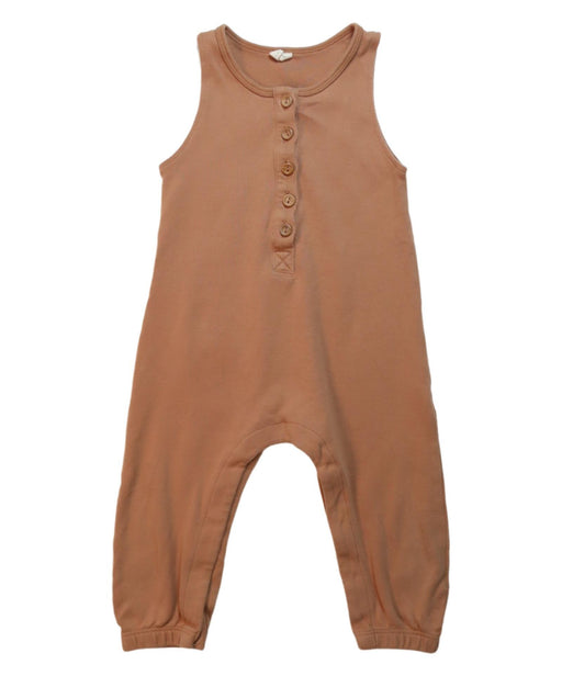 A Brown Sleeveless Jumpsuits from Quincy Mae in size 12-18M for girl. (Front View)