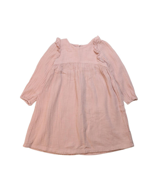 A Pink Long Sleeve Dresses from Bonton in size 4T for girl. (Front View)