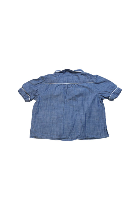 A Blue Short Sleeve Shirts from Bonpoint in size 4T for girl. (Back View)