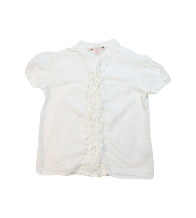 A White Short Sleeve Tops from Bonpoint in size 4T for girl. (Front View)