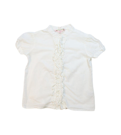 A White Short Sleeve Tops from Bonpoint in size 4T for girl. (Front View)