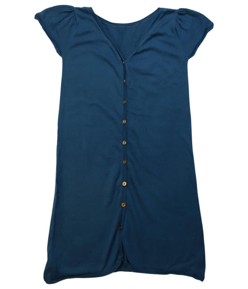 A Navy Short Sleeve Dresses from Excuse My French in size 8Y for girl. (Front View)