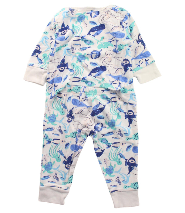 A Blue Long Sleeve Jumpsuits from Petit Bateau in size 0-3M for boy. (Back View)