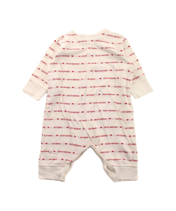 A White Long Sleeve Jumpsuits from Petit Bateau in size 0-3M for boy. (Back View)