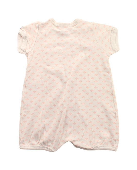 A White Short Sleeve Rompers from Petit Bateau in size 0-3M for girl. (Back View)