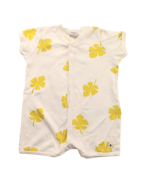 A White Short Sleeve Rompers from Petit Bateau in size 0-3M for girl. (Front View)