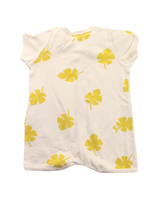 A White Short Sleeve Rompers from Petit Bateau in size 0-3M for girl. (Back View)