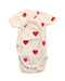 A Red Short Sleeve Bodysuits from Petit Bateau in size 0-3M for girl. (Front View)