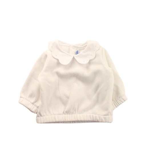 A White Long Sleeve Tops from Jacadi in size 0-3M for girl. (Front View)