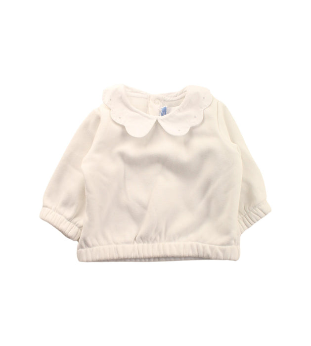 A White Long Sleeve Tops from Jacadi in size 0-3M for girl. (Front View)