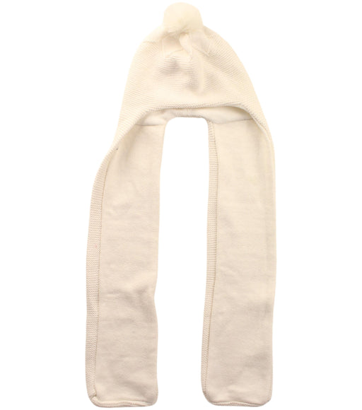 A White Winter Hats from Jacadi in size O/S for girl. (Front View)