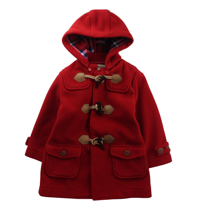 A Red Coats from Miki House in size 2T for girl. (Front View)