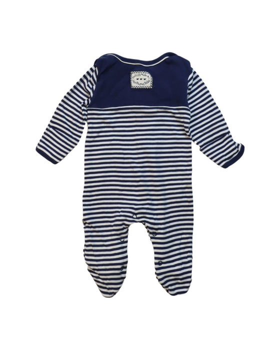 A Navy Onesies from Jojo Maman Bébé in size 3-6M for neutral. (Back View)