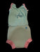 A Green Swimsuits from Splash About in size 12-18M for girl. (Front View)
