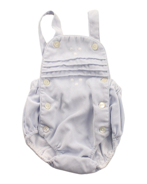 A White Overall Shorts from dulces in size 0-3M for girl. (Front View)