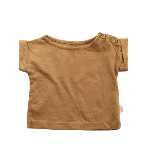 A Brown Short Sleeve Tops from Poudre Organic in size 0-3M for girl. (Front View)