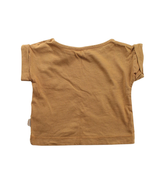 A Brown Short Sleeve Tops from Poudre Organic in size 0-3M for girl. (Back View)