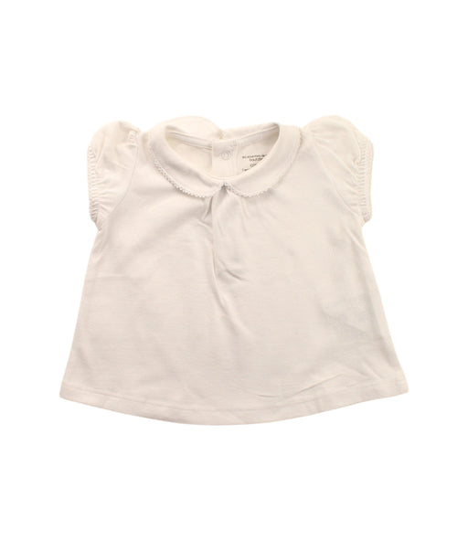 A White Short Sleeve Polos from Bout'Chou in size 3-6M for girl. (Front View)