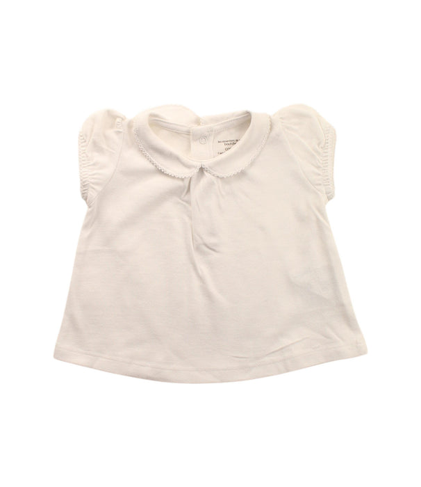 A White Short Sleeve Polos from Bout'Chou in size 3-6M for girl. (Front View)