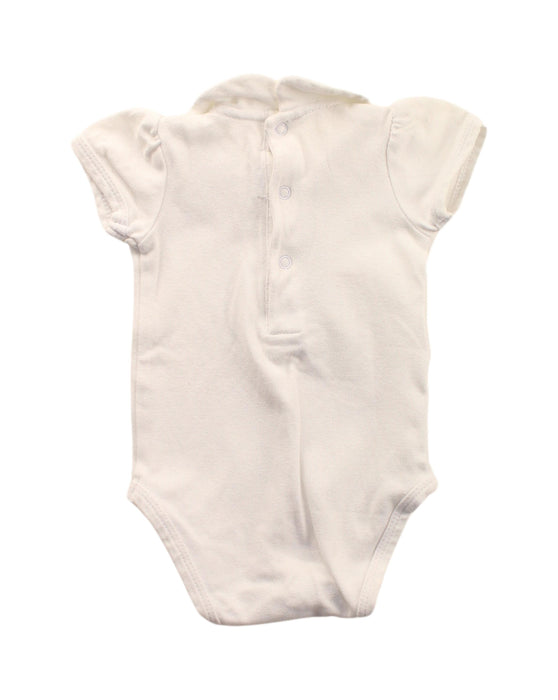 A White Short Sleeve Bodysuits from Bout'Chou in size 0-3M for girl. (Back View)