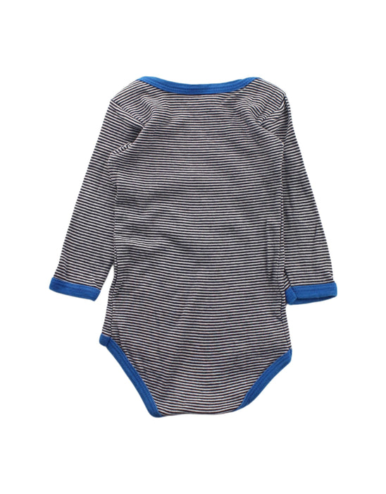 A Blue Long Sleeve Bodysuits from Petit Bateau in size 3-6M for boy. (Back View)