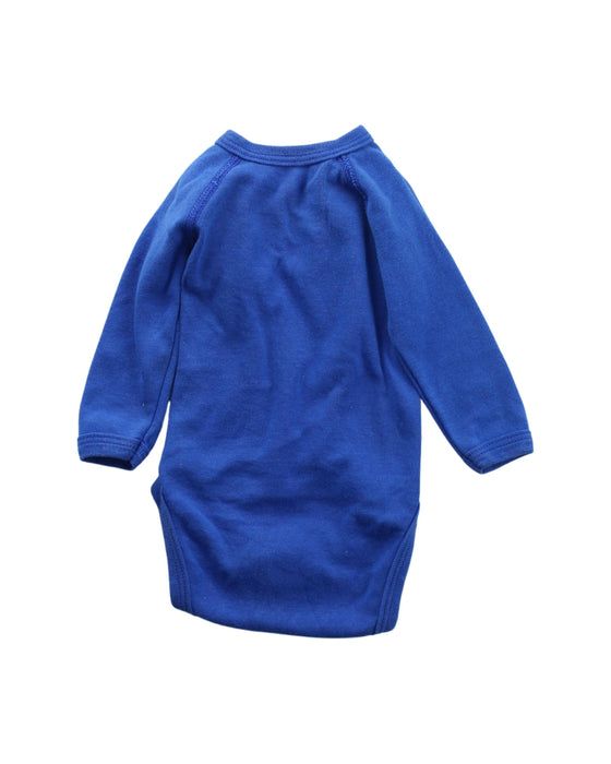 A Blue Long Sleeve Bodysuits from Petit Bateau in size 0-3M for boy. (Back View)