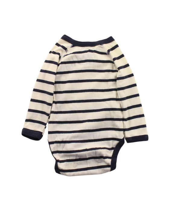 A Blue Long Sleeve Bodysuits from Petit Bateau in size 0-3M for boy. (Back View)