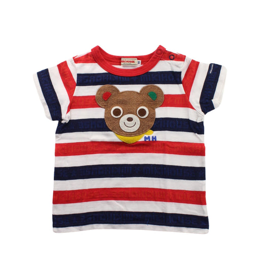 A White Short Sleeve T Shirts from Miki House in size 18-24M for boy. (Front View)