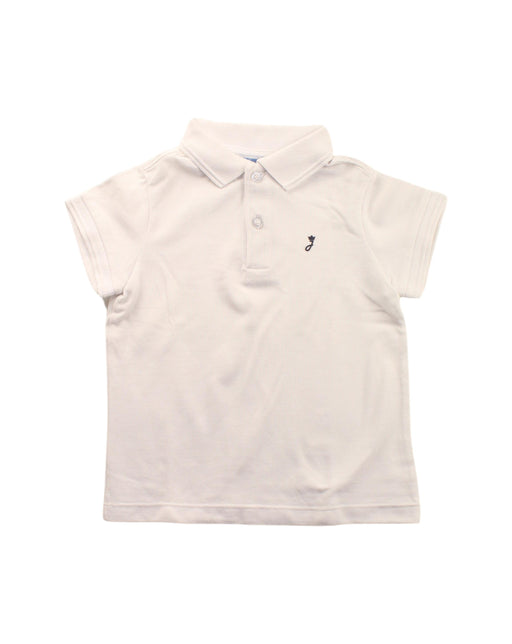 A White Short Sleeve Polos from Jacadi in size 3T for boy. (Front View)