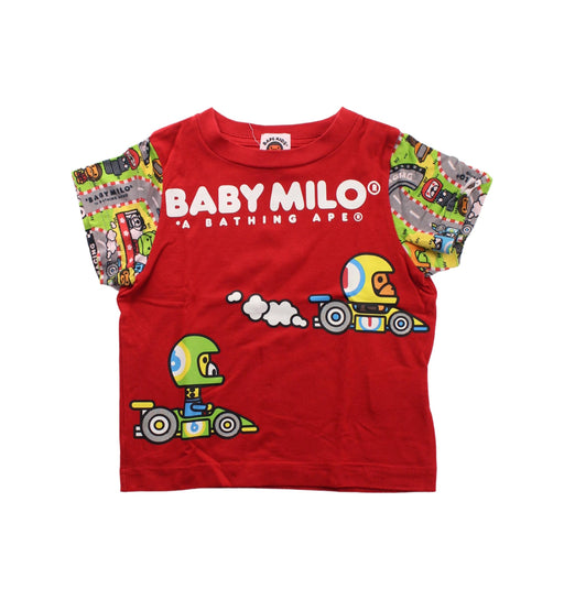 A Red Short Sleeve T Shirts from BAPE KIDS in size 18-24M for boy. (Front View)
