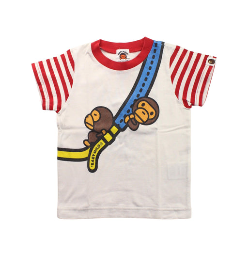 A White Short Sleeve T Shirts from BAPE KIDS in size 18-24M for boy. (Front View)