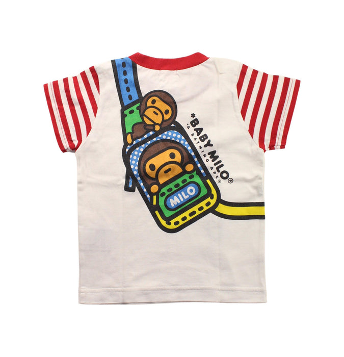 A White Short Sleeve T Shirts from BAPE KIDS in size 18-24M for boy. (Back View)