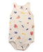 A White Sleeveless Bodysuits from Petit Bateau in size 3T for boy. (Front View)
