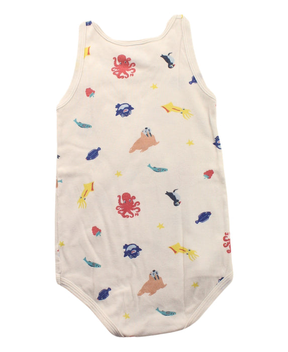 A White Sleeveless Bodysuits from Petit Bateau in size 3T for boy. (Back View)
