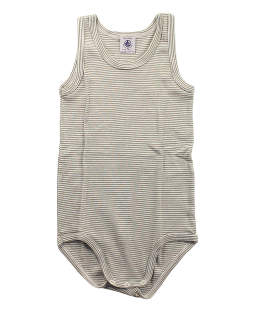 A Grey Sleeveless Bodysuits from Petit Bateau in size 3T for boy. (Front View)