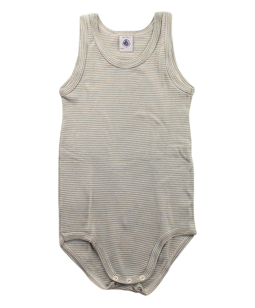 A Grey Sleeveless Bodysuits from Petit Bateau in size 3T for boy. (Front View)
