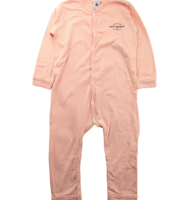 A Peach Long Sleeve Jumpsuits from Petit Bateau in size 3T for girl. (Front View)