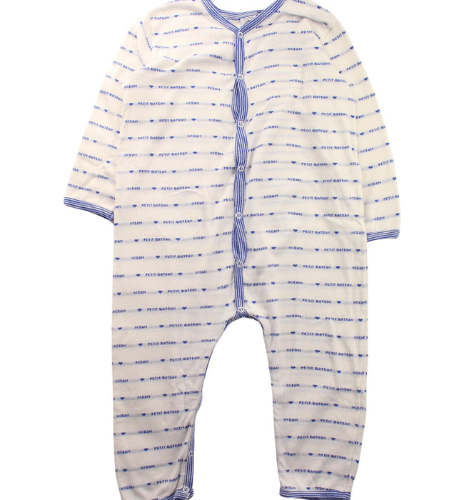 A Blue Long Sleeve Jumpsuits from Petit Bateau in size 3T for boy. (Front View)