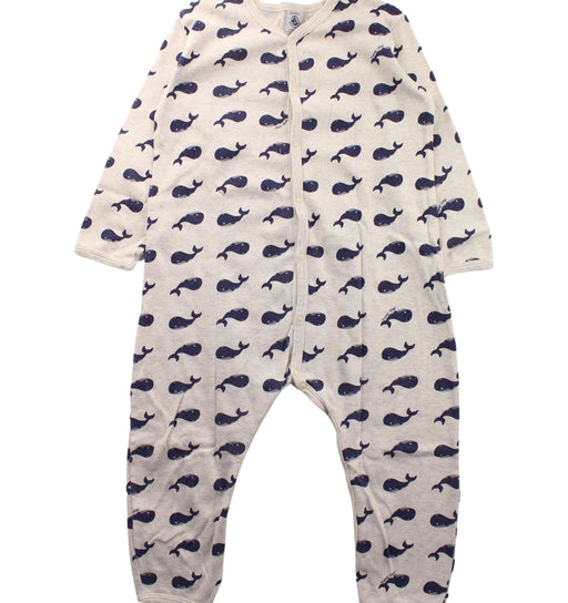 A Blue Long Sleeve Jumpsuits from Petit Bateau in size 3T for boy. (Front View)