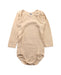 A Beige Long Sleeve Bodysuits from Petit Bateau in size 3T for neutral. (Front View)