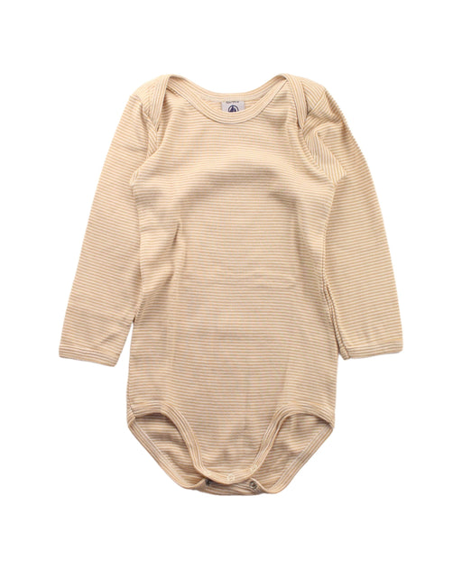 A Beige Long Sleeve Bodysuits from Petit Bateau in size 3T for neutral. (Front View)