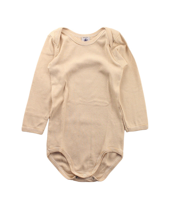 A Beige Long Sleeve Bodysuits from Petit Bateau in size 3T for neutral. (Front View)