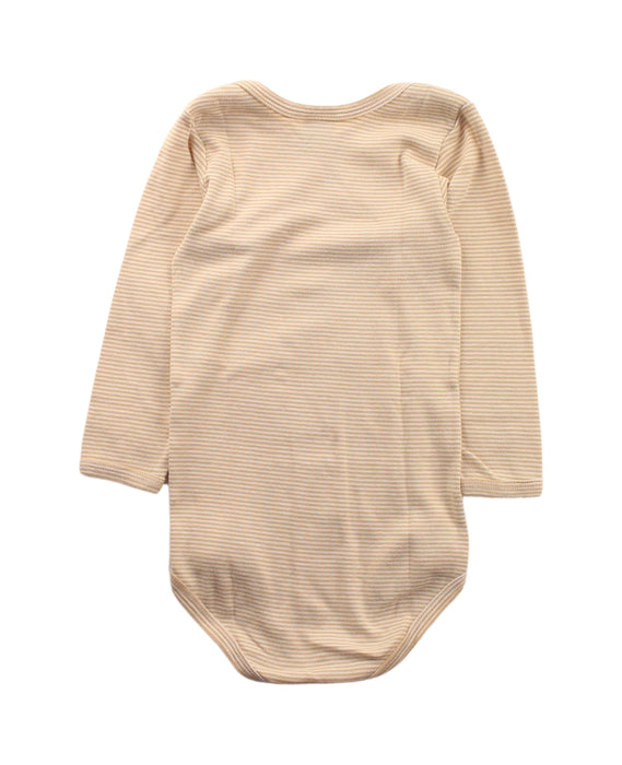 A Beige Long Sleeve Bodysuits from Petit Bateau in size 3T for neutral. (Back View)