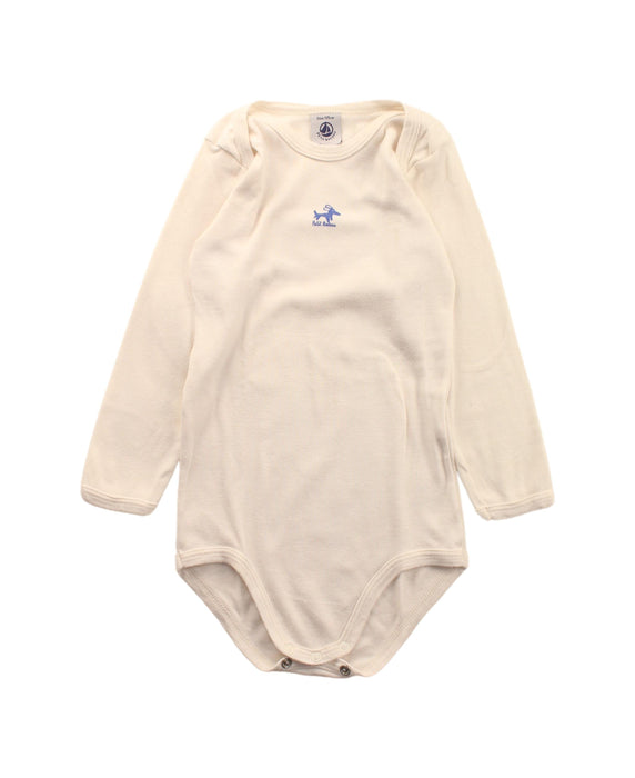 A White Long Sleeve Bodysuits from Petit Bateau in size 3T for neutral. (Front View)