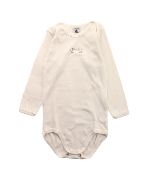 A White Long Sleeve Bodysuits from Petit Bateau in size 3T for neutral. (Front View)