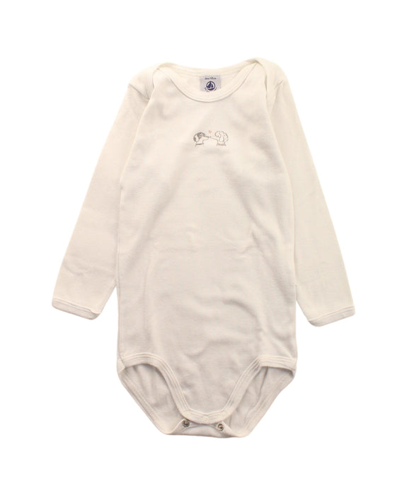 A White Long Sleeve Bodysuits from Petit Bateau in size 3T for neutral. (Front View)