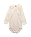 A White Long Sleeve Bodysuits from Petit Bateau in size 3T for neutral. (Front View)
