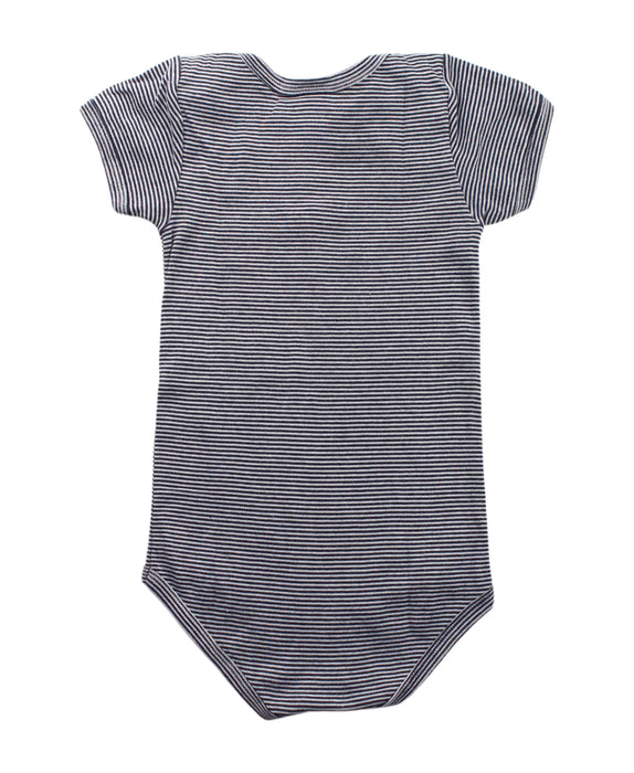 A Blue Short Sleeve Bodysuits from Petit Bateau in size 3T for boy. (Back View)