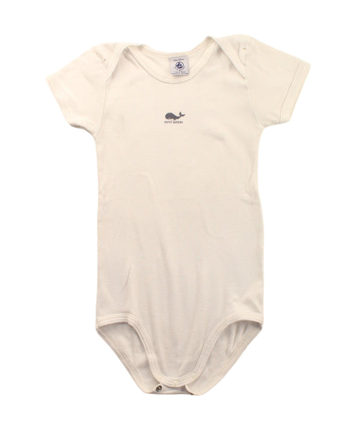 A White Short Sleeve Bodysuits from Petit Bateau in size 3T for boy. (Front View)