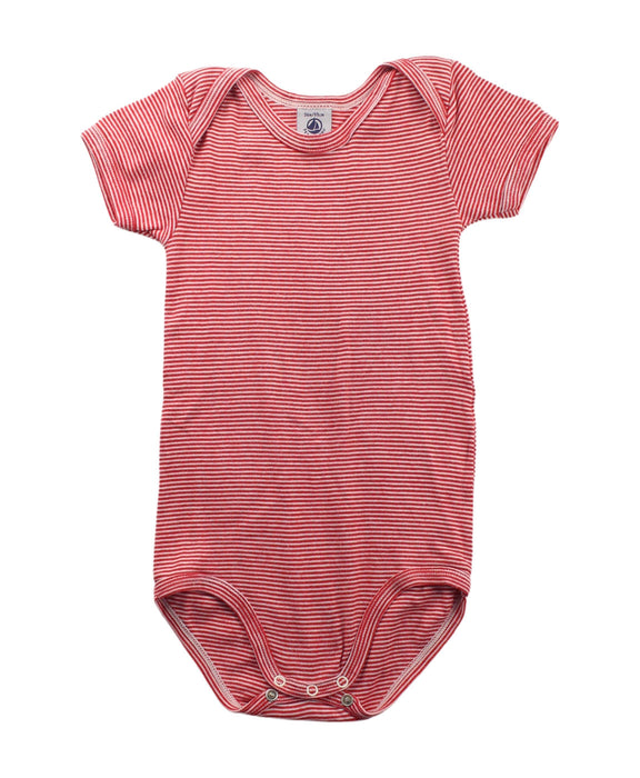 A Red Short Sleeve Bodysuits from Petit Bateau in size 3T for boy. (Front View)